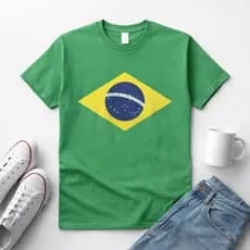 Camiseta Feminina ou Masculino Adulto ou Infantil Estampa Brasil Copa do Mundo 2026 Bandeira Brasil