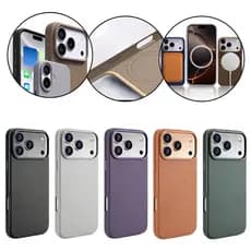 Capinha capa case de Couro Magnética magsafe Indução proteção Para iPhone 17 17Air 17Pro 17proMax