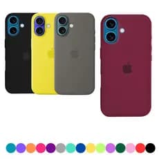 capinha capa silicone case aveludada proteção premium para iphone 16 16plus 16pro 16promax