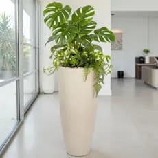 Vaso Decorativo Ibiza Bojo Slim 72x35 Grande Luxo Moderno para Plantas em Polietileno