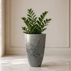 Vaso Decorativo Ibiza Bojo Slim 40x25 Marmorizado Luxo Para Sala e Jardim