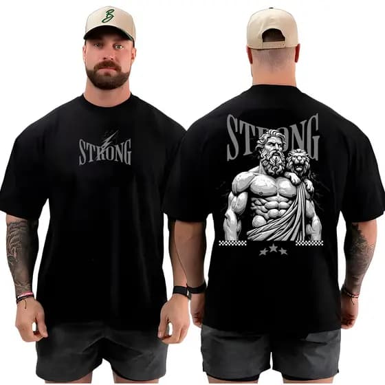 Camiseta Camisa Oversized para Academia Treino Musculação Maromba Stronger Streetwear 100% Algodão