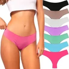 KIT 5 Calcinhas Lisa Sem Costura Não Marca na Roupa Fitness Corte a Laser Academia Invisivel