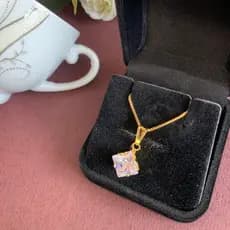Colar Zircônia Luxo Folheado a Ouro 18K Semijoia Joia Banhado Cordao Pedra Diamante