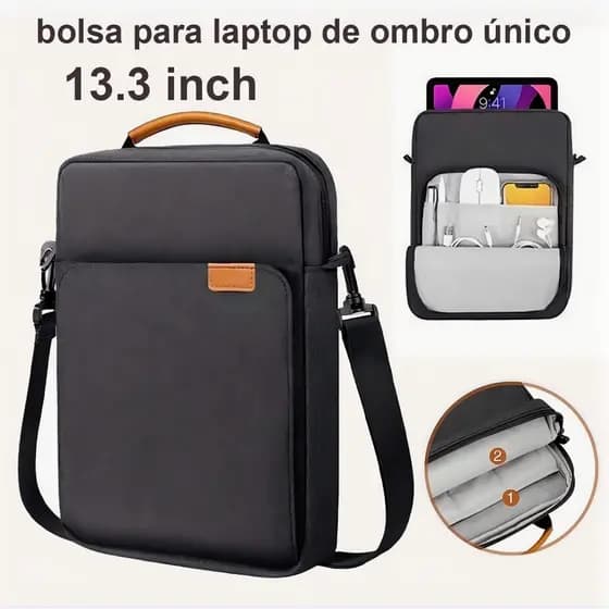 Bolsa masculina portátil bolsa para laptop bolsa crossbody para documentos grande capacidade13''