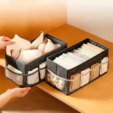 KIT 2 Caixa De Armazenamento de roupa Cesto Organizador de Guarda-Roupas, Multiuso Rígido Caixa