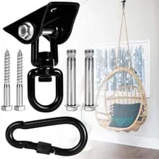Gancho de rede 360° para cadeira suspensa Kit de aço inoxidável - capacidade de 500 kg