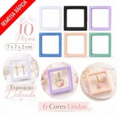 Kit 10/20 Peças Expositores 3D Flutuantes 7 x 7 x 2 cm ABS PE Para Exibição de Joias e Coleções Modernas