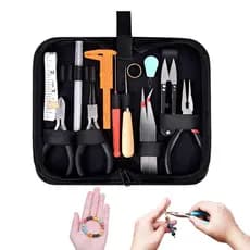 Conjunto de alicates para kit de reparo de joias com 19 ferramentas de fabricação de joias com miçangas