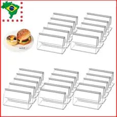 pacote com 25, em forma de L, suporte de placa de identificação de mesa de acrílico para nome inclinado reutilizável