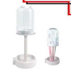 Suporte Porta Escova de Dentes e Creme Dental com Tampa, 22 x 9.8cm, Porta Escova de Dentes de Plástico com 3 Divisórias