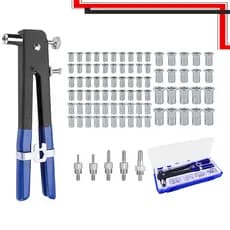 Kit de ferramentas de porca de rebite de 86 peças, ferramenta de rebite manual, porca cega, kit de pistola de rebite