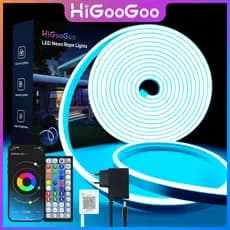 HiGooGoo 5/10/2030M APP Controle Fita De Led Neon Remoto Flexível Música RGB Luz Para Decoração Festa Natal Prova Dagua