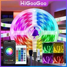 HiGooGoo Fita Led Luz Bluetooth APP Controle Remoto Aplicação RGB Para Quarto Decoração Festa Carnaval Natal 5/10/20/30M