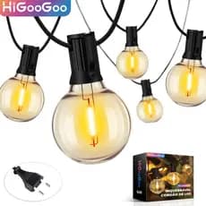HiGooGoo Inquebrável Varal De Luz Cordão Carnaval Natal Iluminação Gambiarra 30m Com 55 Lâmpadas Led 110V/127V/220V