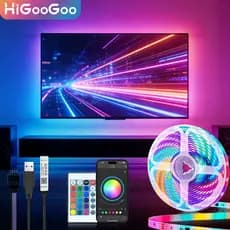 HiGooGoo 30M LED Fita APP Controle Remoto Sincronização De Música RGB Decoração De Fundo De TV Natal Carnaval Com Fonte