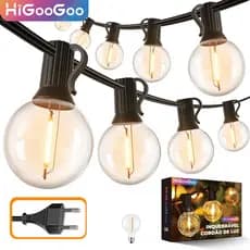 HiGooGoo G40 Inquebrável 30M/55 LED Lâmpadas Cordão De Luz Externa Varal De Luzes Decoração Natal Carnaval Com Fonte