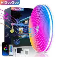 HiGooGoo Fita de Led Neon APP Controle Remoto 30/20/10/5 Metros  RGB Led Colorido Luz Decoração Carnaval Natal Festa