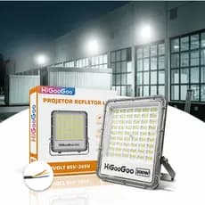 HiGooGoo Projetor Refletor LED 50/100/200/300W Iluminação Externa Branco Frio IP68 Holofote Slim Bivolt Para Garagem