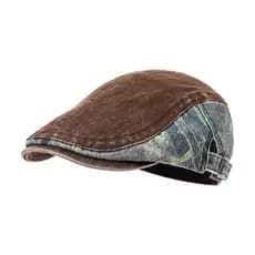 Boné Plano Jeans Lavado Retrô , Boinas De Cowboy , Chapéus Para Mulheres , Algodão Ajustável , De Jornaleiro , Masculino