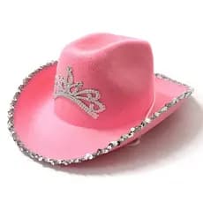 Chapéus De Vaqueira Rosa , Acessórios De Fantasia De Cowboy De Feltro , Chapéu De Festa , Para Mulheres , Vaca , Menina