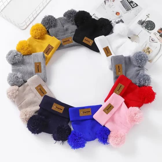 Bebê Recém-Nascido Chapéu De Inverno Crianças Gorro Para Meninas Meninos Acessórios Infantis Chapéus Elásticos 0-3Y Cria