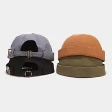 Boné Vintage Sem Aba , Gorro Respirável , Algodão , Retrô , Ajustável , Literário , Senhorio , Marinheiro , Feminino , H