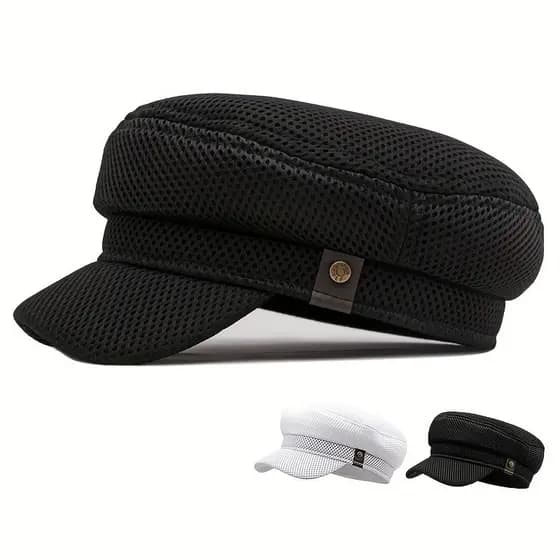 Chapéu De Verão Masculino Respirável Malha Boné Assim De Sol Língua De Pato Plano Moda Feminina Vintage