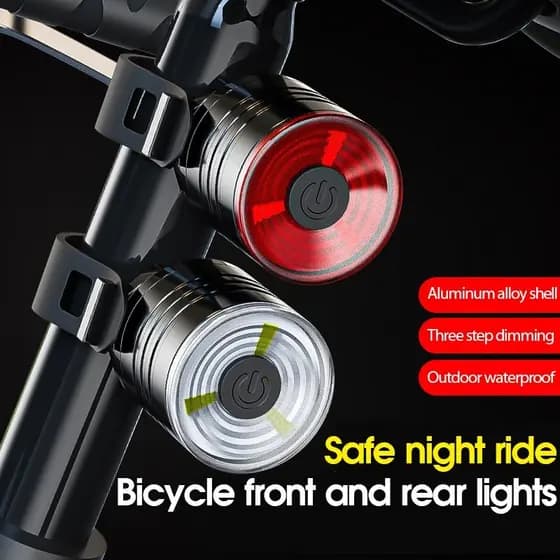 Liga De Alumínio Luzes Traseiras Da Bicicleta Carregável Ciclismo Segurança Lâmpada Advertência Lanterna Capacete Farol