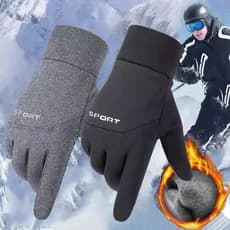 Luvas Masculinas De Inverno À Prova D'água Para Ciclismo , De Lã Esportes Ao Ar Livre , Antiderrapantes , Quentes , Dedo