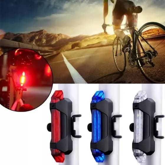 Luz Traseira De Bicicleta LED Recarga USB Lanterna Ciclismo Lâmpada De Advertência À Prova D'água