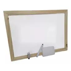 Lousa Quadro Branco Moldura Mdf Premium 26x36 Cm + Brinde