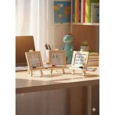 Kit Mini Lousa Branca E Mini Cavalete De Madeira Branco Mimos e Lembrancinhas Aniversários