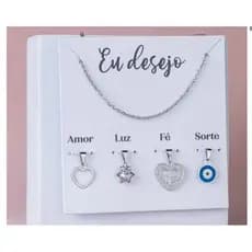 Kit Eu desejo, Variados, aço inox e corrente elo português