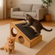 Rampa Arranhador Gatos Divertida Anti Stress Gatos Pet Madeira MDF