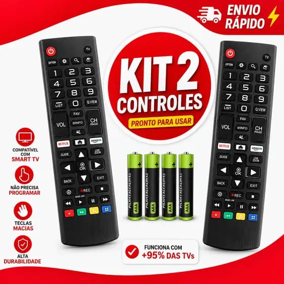 Controle para TV LG Smart 4K LED LCD 24 a 65 polegadas