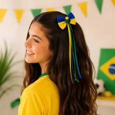 Presilha para Cabelo Copa do Mundo com Laço da comemoração