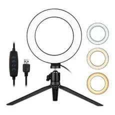 Ring Light iluminador 8 Polegadas 20 cm Com Suporte De Celular + tripé De Mesa
