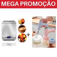 Triturador de Alimentos Mixer Elétrico Recarregável USB MAIS Balança Digital de Cozinha Inox alta precisão 10kg