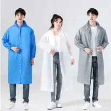 kit 2 capa chuva com Gabardina grossa e comprida transparente reforçada reutilizável