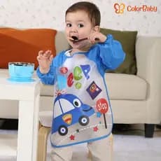 Babador Impermeável c/ Manga Longa p/ Bebê - Avental Infantil p/ Comer, Pintar e Brincar - ColorBaby