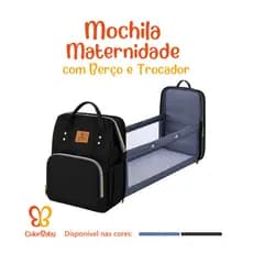 Mochila Maternidade - com Berço Portátil, Bolsa Térmica, Impermeável e Multifuncional - ColorBaby