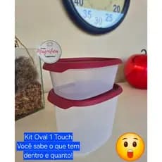 TUPPERWARE. CASAMENTO?CHÁ DE COZINHA? KIT 1 TOUCH FRESH OVAL, VERMELHO, 2 PEÇAS: 540 ML + 1,1 LITRO.