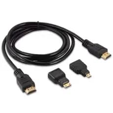 Cabo HDMI 3 em 1 com Adaptadores Mini e Micro HDMI – 1,5 Metros HDMI Full HD