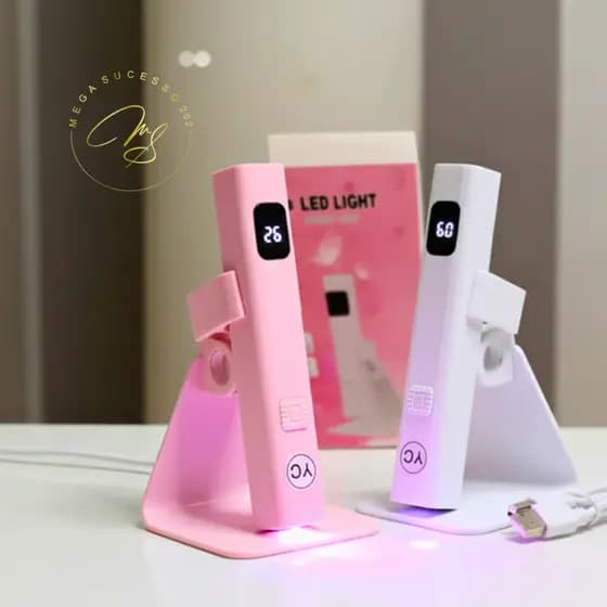 Lâmpada UV/LED Portátil c/ Suporte Unhas Recarregável via USB-C, Ideal para Nail Art - SQ7032