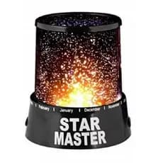 Luminária Abajur Projetor De Estrelas Preto Star Master