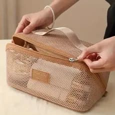 Bolsa de cosméticos portátil de grande capacidade - bolsa de armazenamento de viagem transparente