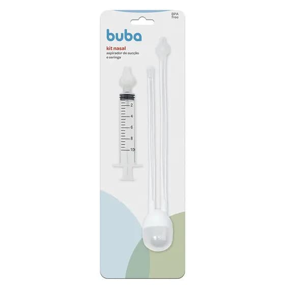 Kit Aspirador Nasal Buba Sucção Seringa Infantil Criança