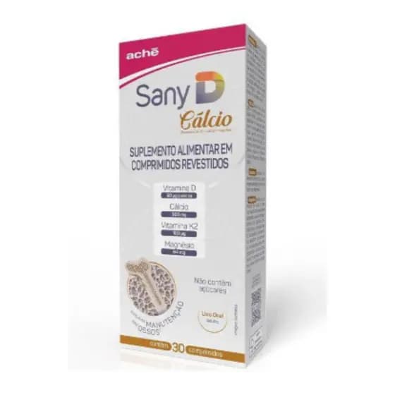 Suplemento Alimentar Sany D Cálcio 30 Cpr Ache Sabor S/Sabor