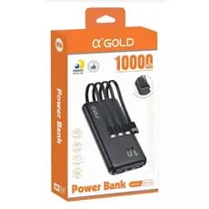 Power Bank GOLD 10000mAh com Recarga Rápida para Celular e Tablet
